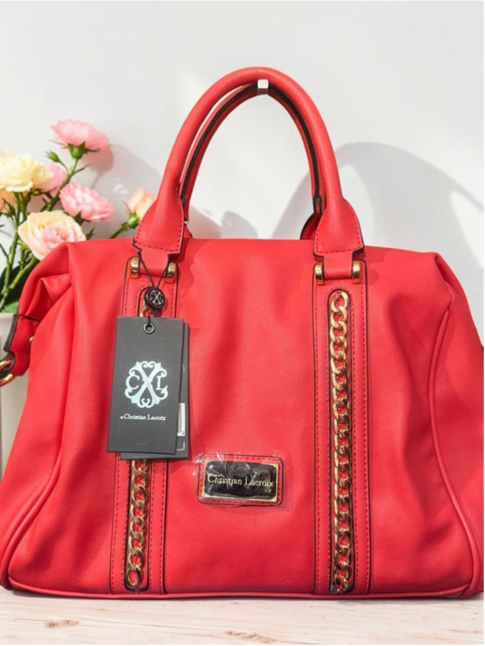 NWT Christian Lacroix Red Chain Satchel ❤️ Luxe Statement Designer Bag